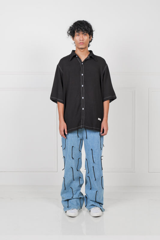 Black Overstitched Shirt
